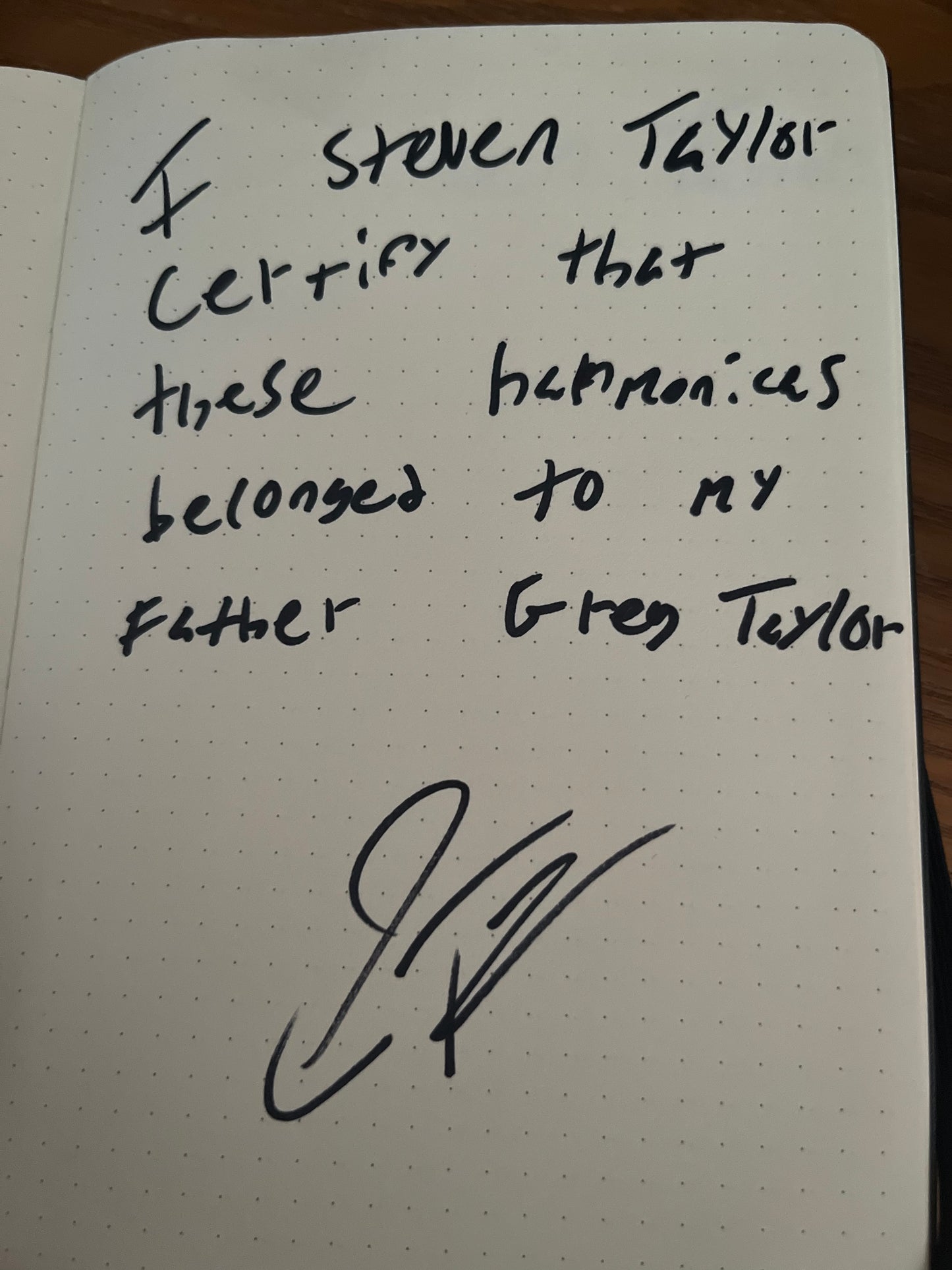 Greg "Fingers" Taylor 1997 Tour Harp